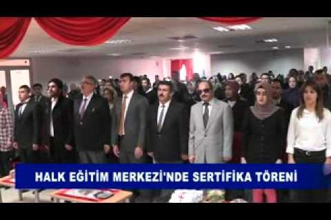 Halk eğitim merkezi'nde sertifika töreni