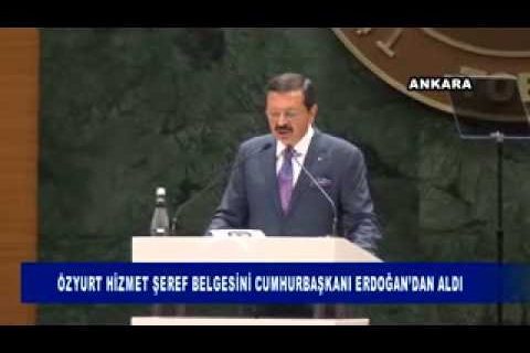 özyurt hizmet şeref belgesini cumhurbaşkanı erdoğandan aldı