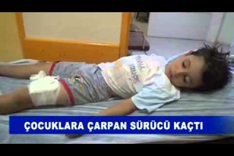 çocuklara çarpan sürücü kaçti