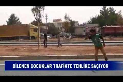 Dilenen çocuklar trafikte tehlike saçiyor