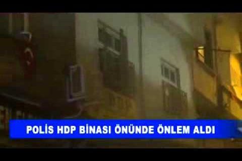 Polis hdp binasi önünde önlem aldi