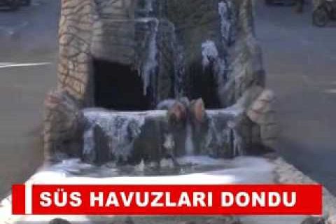 Süs havuzlari dondu