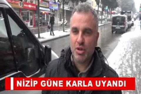 Nizip güne karla uyandi