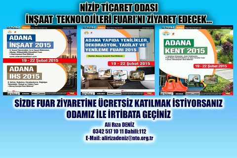 Nizip Ticaret Odası Adana İnşaat Teknolojileri Fuarını Ziyaret Edecek