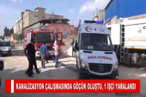 Kanalizasyon çalişmasinda göçük oluştu, 1 işçi yaralandi