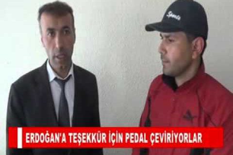 Erdoğan'a teşekkür için pedal çeviriyorlar