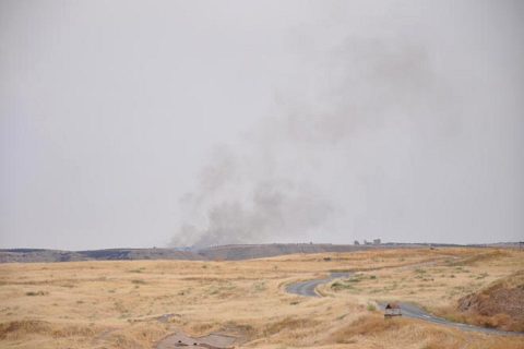 Carablus ta işid ile pyd arasinda karşilikli havan atişlari