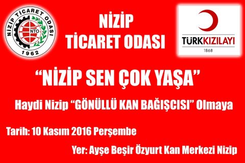 Nizip Ticaret Odası?ndan Kan Bağışı Kampanyası