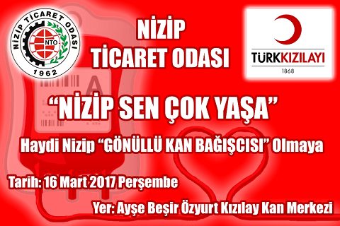 Nizip ticaret odasindan geleneksel kan bağişi kampanyasi