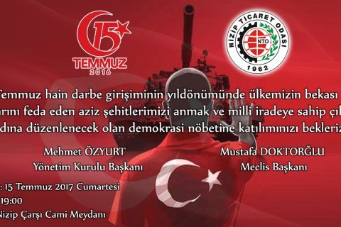 Demokrasi Nöbetine Katılımınızı Bekliyoruz