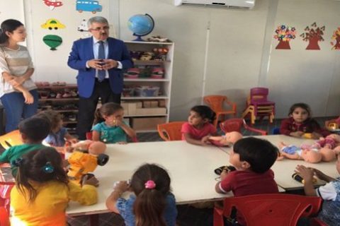 İlçe Milli Eğitim Müdürümüz Sayın Cengiz GÜNDEŞ, Nizip Geçici Konaklama Merkezindeki 