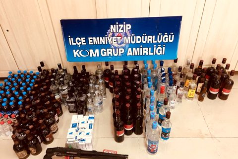 Nizip te kaçak içki operasyonu
