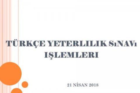 Türkçe yeterlilik sinavi işlemleri