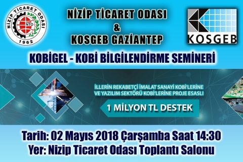 NTO’da KOSGEB KOBİGEL Hibe ve Destek Programı Semineri Düzenlenecek