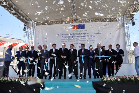 Ab  meb ve kfw ortakli yapilan okul açilişi yapildi
