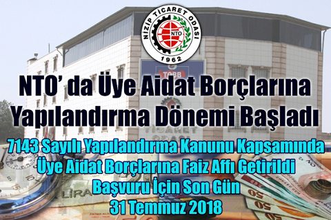 Nto da üye aidat borçlarina yapilandirma dönemi başladi