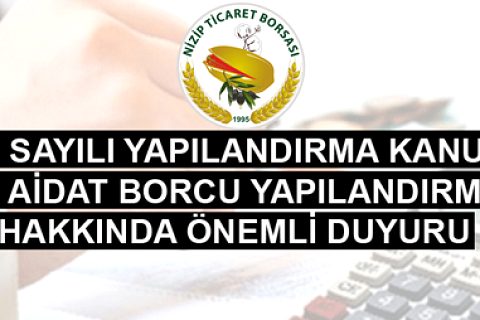 Nizip ticaret borsasinda yapilandirma dönemi başladi