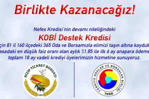 üyelerimize özel kobi destek nefes kredisi başvurulari başlamiştir