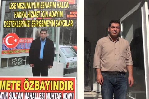 Fatih sultan mahallesi muhtar adayi mete özbayindir destek bekliyor