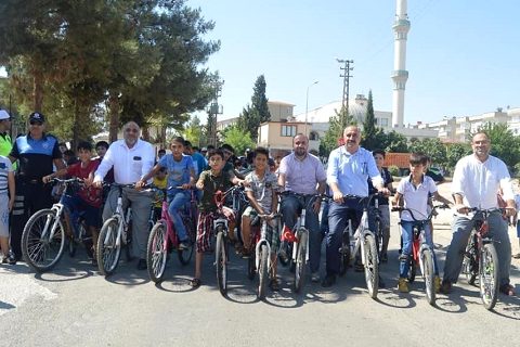 Kuran kursu öğrencileri bisiklet  turu yapti