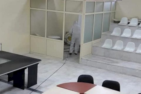 Nizip ticaret borsasi dezenfekte edildi