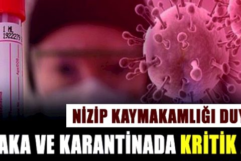 Kaymakamlık Duyurdu Vaka ve Karantinada Kritik Artış