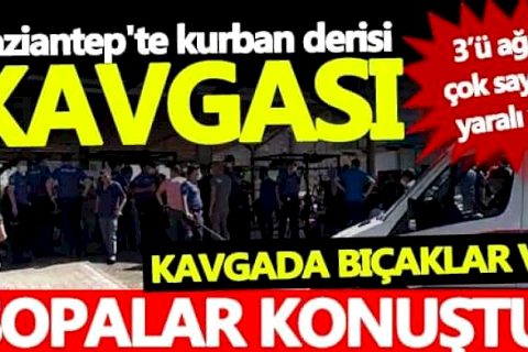 Kasaplar ve vatandaşların kurban derisi kavgasında kan aktı