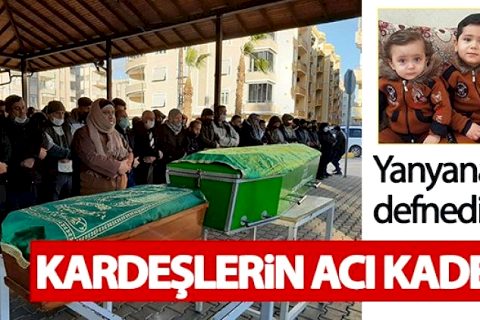 Nizip’te Yanarak ölen iki kardeş yan yan defnedildi