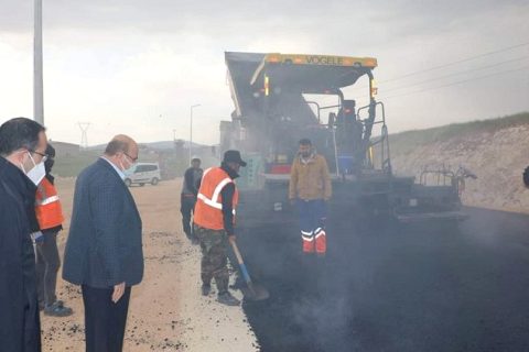 Yeşil Nizip Mezarlığı’nda asfalt çalışması 