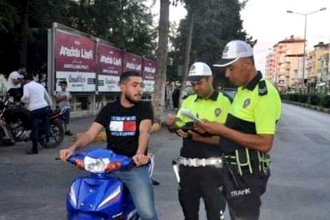 Nizip'te motosiklet denetimi