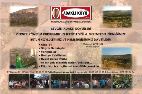 Adaklı köyü 4.geleneksel piknik davetiyesi __13445__