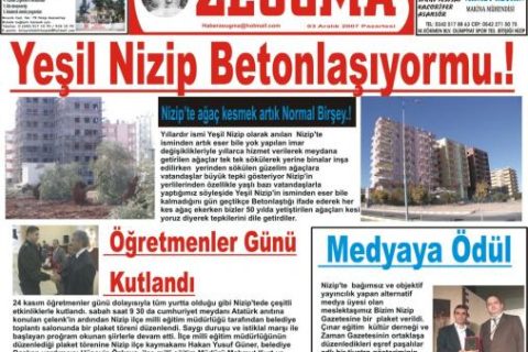 Zeugma Gazetesi 08-12-07 sayısı 