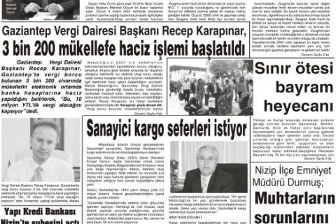 yeşil nizip gazetesi 12 aralık 2007 