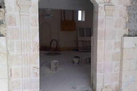 saha cami onarılıyor 