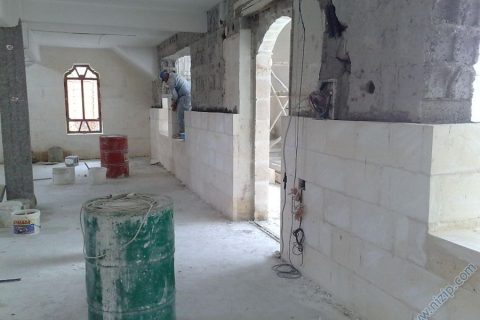 saha cami onarılıyor 