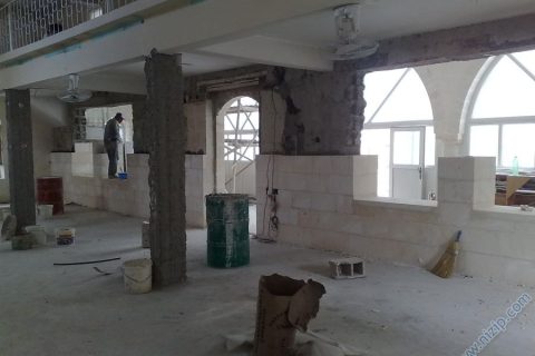 saha cami onarılıyor 