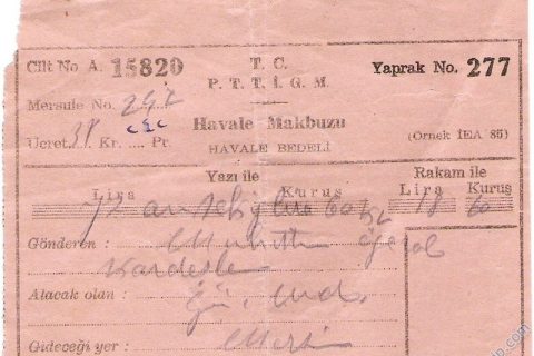 eski bir makbuz 