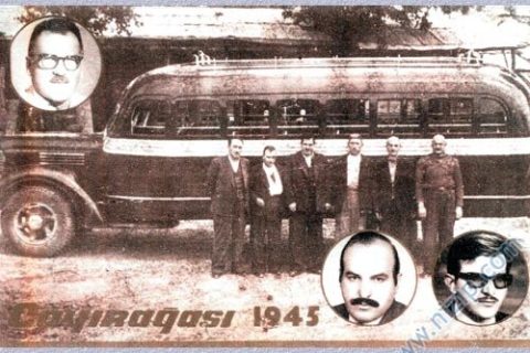 Çayırağasının ilk otobüsü ve nizipli kurucuları 
