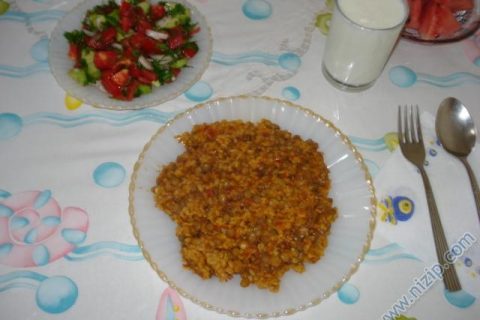 mercimekli pilav (hasbeli aş) 