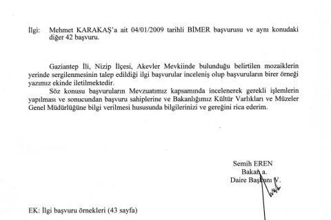 Kültür ve Turizm Bakanlığı Açıklaması 