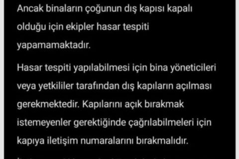 Hasar Tespit için 181 Aranacak