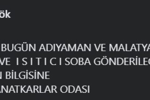 Malatya köylerine  j e n e r a t ö r ve   soba gönderilecektir.