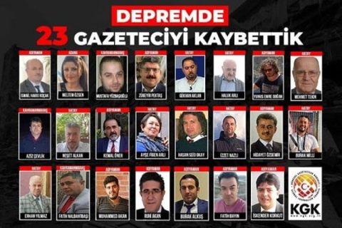 Depremde 23 gazeteci hayatını kaybetti