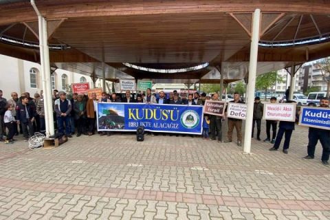 Nizip'te Dünya Kudüs Günü'nde İsrail Protesto Edildi