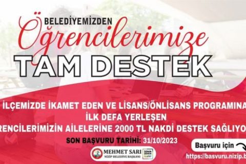 Nizip Belediyesi bu yılda üniversite öğrencilerini unutmadı
