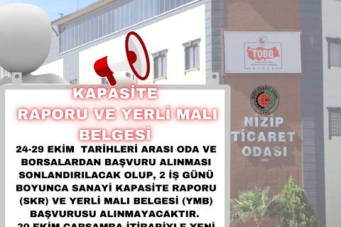Tobb Sanayi Bilgi Sistemi Geçiş Çalışması Kapsamında Kapasite Raporu Ve Yerli Malı Be