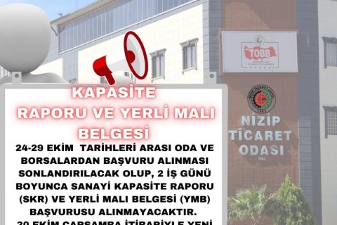 Tobb Sanayi Bilgi Sistemi Geçiş Çalışması Kapsamında Kapasite Raporu Ve Yerli Malı Be