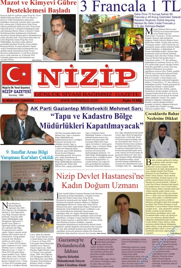 NİZİP GAZETESİ 